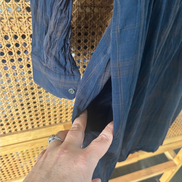 Steven Alan Plaid Blue & Brown Shirt Dress /size 2/ Great Condition - Picture 3 of 5